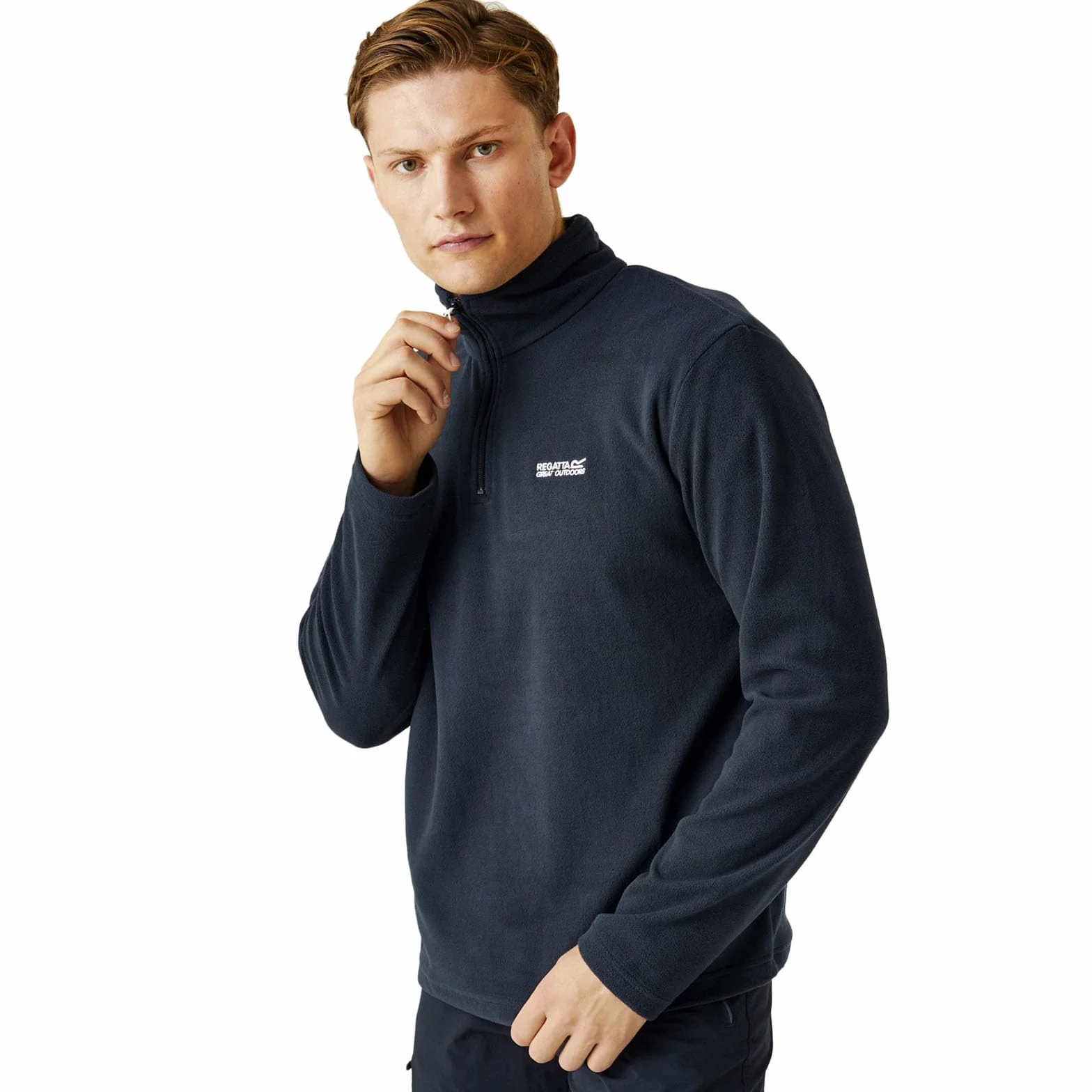 Regatta Thompson Homme Veste en Polaire col Montant 1/4 Zip Randonnée Chaud - Bleu Marine - M