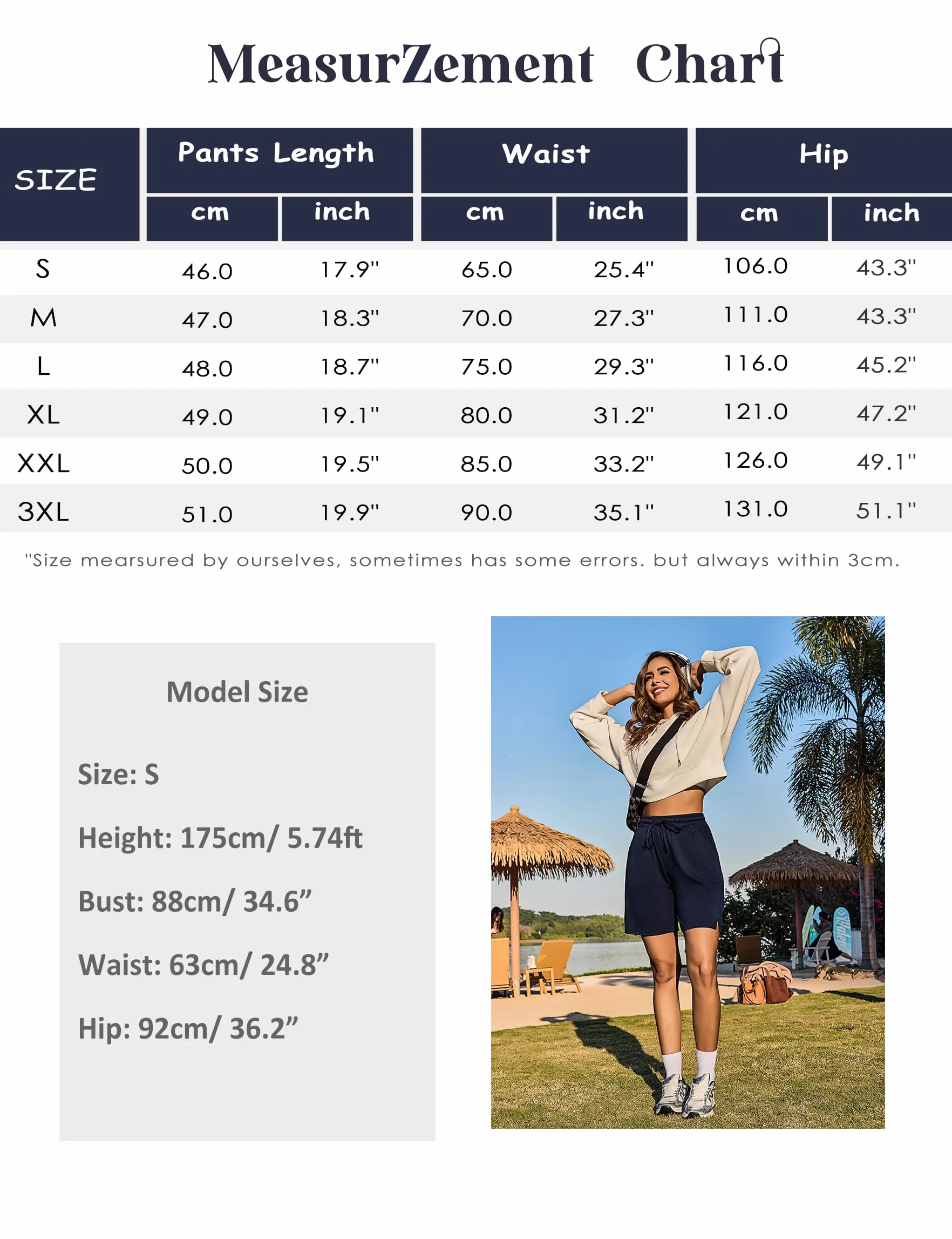 Femme Bermudas Pantalon Court Été Shorts de Sport Femme avec Cordon Élastique et Poches pour Yoga Fitness Gym Jogging S-XXL
