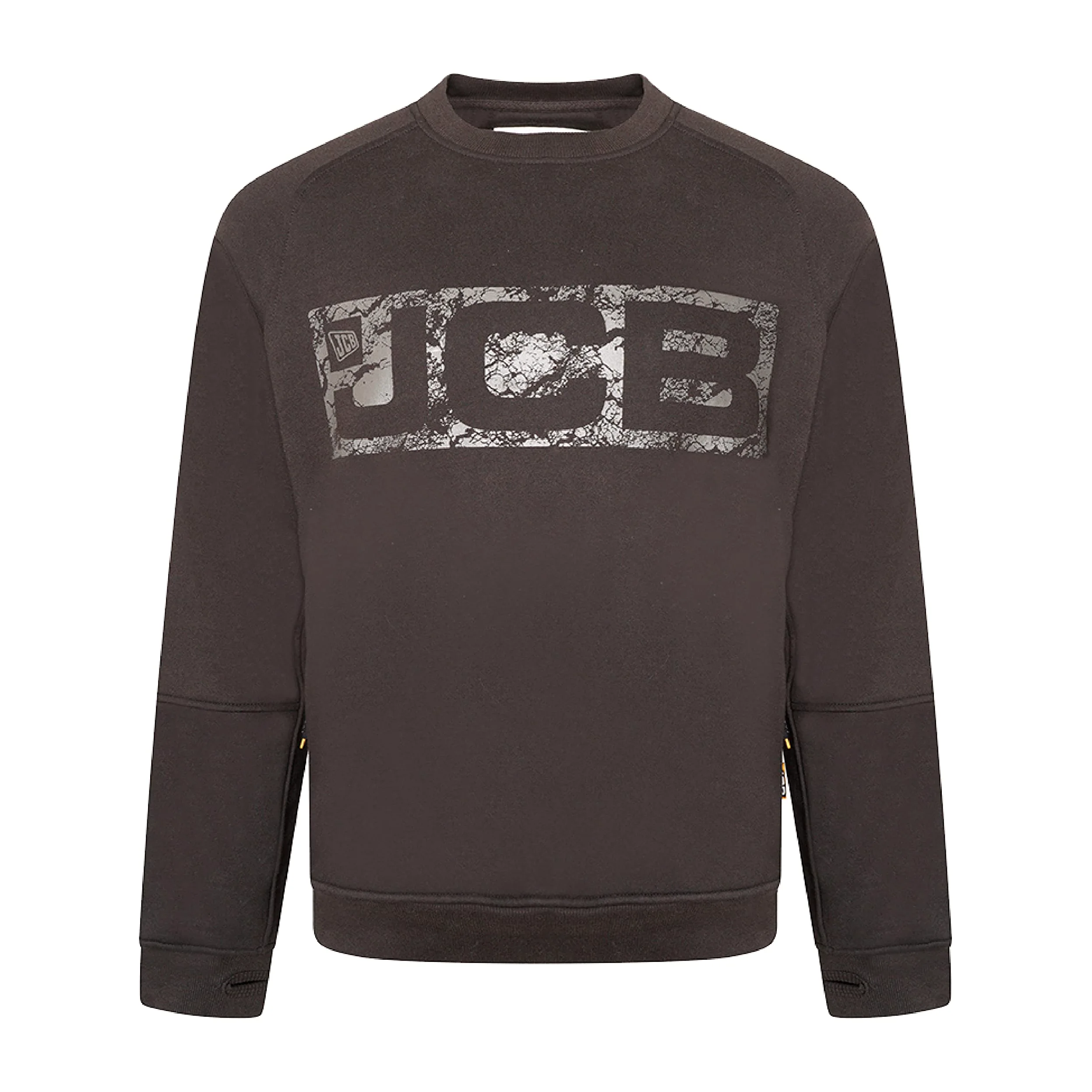 JCB - Sweat-shirt Trade Crew fabriqué avec 80 % coton et 20 % polyester pour homme, détails de la marque : tissu Cordura, coudières, vêtements pour homme, 320 g/m²