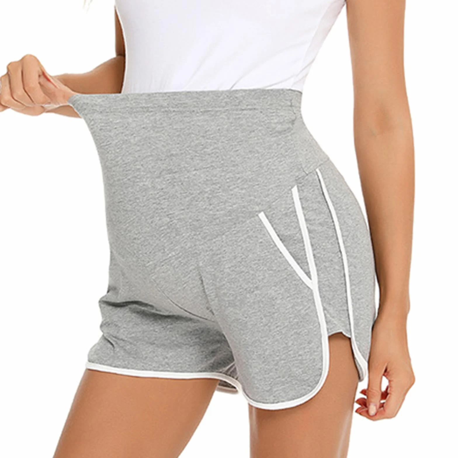 Short Femme Coton Pantalon Grossesse Maternité Shorts de Maternité Short de Grossesse Femmes Grossesse et Maternité Legging Court Maternité pour L'été Confortable Ample Mode Shorts et Bermudas