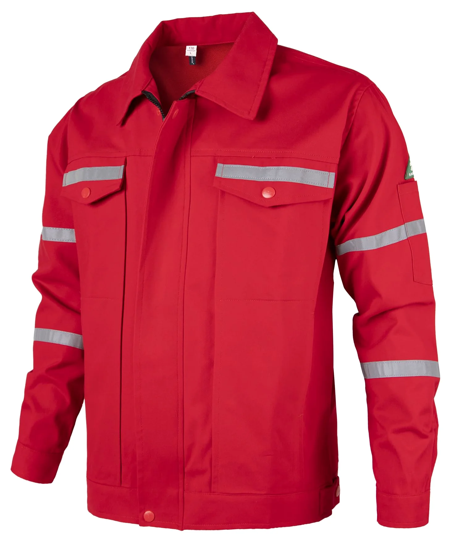 Homme Veste de Travail Résistante aux Flammes Manches Longues Blouse de Travail Industrie Manteau de Travail avec Bandes Réfléchissantes
