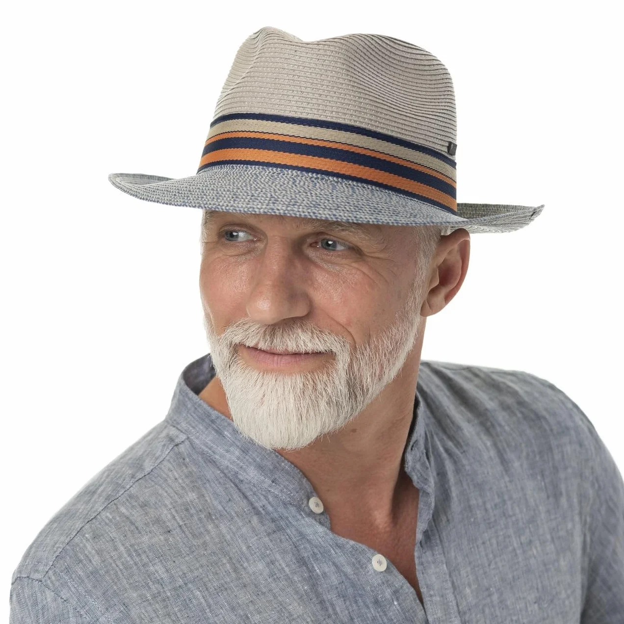 Chapeau Bogart Multicolore en Paille Fabrique en Italie Homme