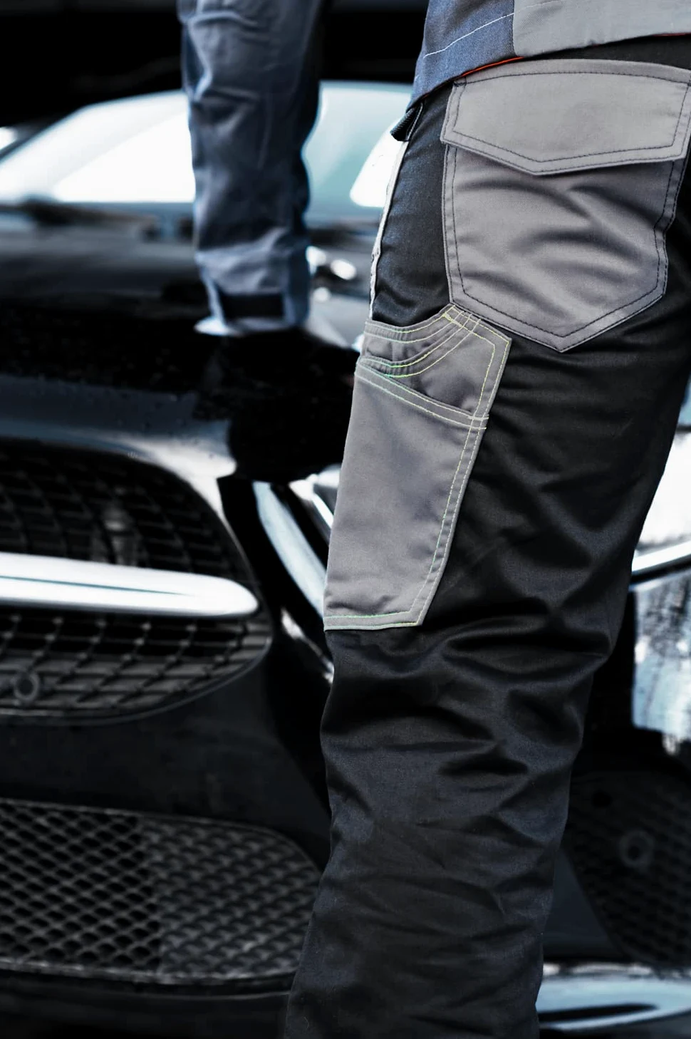 ACE Pantalon de Travail Genesis pour Homme - Pantalon Cargo avec Ceinture Élastique - Multipoche