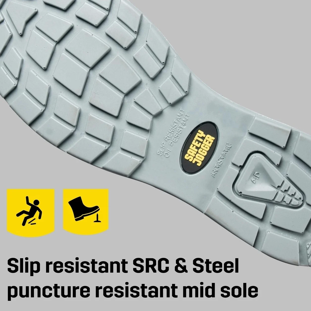 SAFETY JOGGER Chaussures de Sécurité S3 à Embout en Acier - Basket de Travail pour Hommes et Femmes avec Semelle Anti-Perforation - CADOR Mid – Antidérapantes, Amortissantes et Étanches