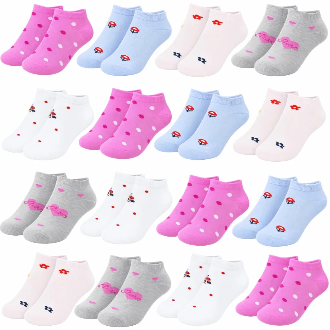 12 Paires - Chaussette fille - Chaussette enfant - Soquette enfants coton et respirantes