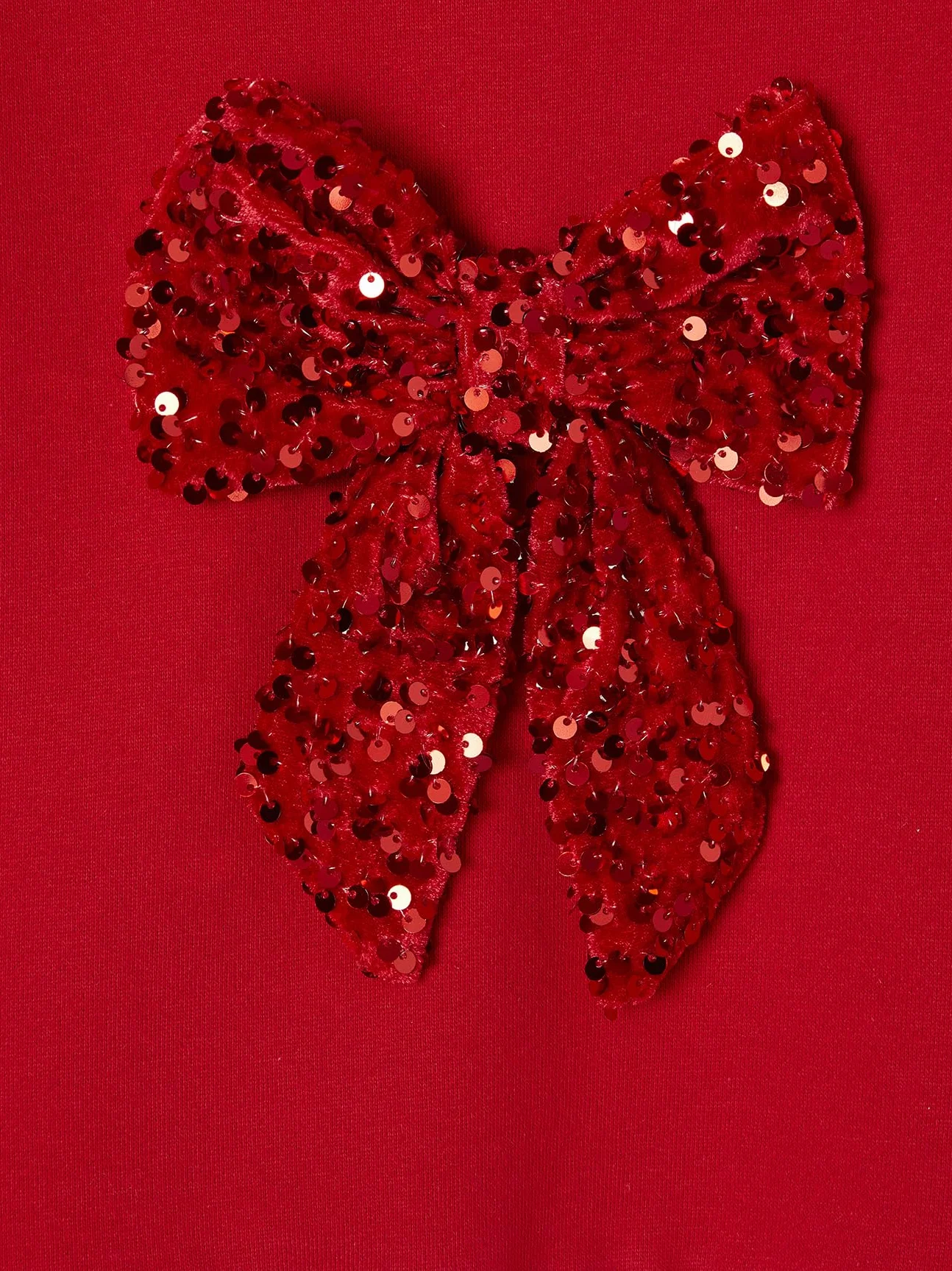 VERTBAUDET Sweat Fille Noël Noeud en Sequins