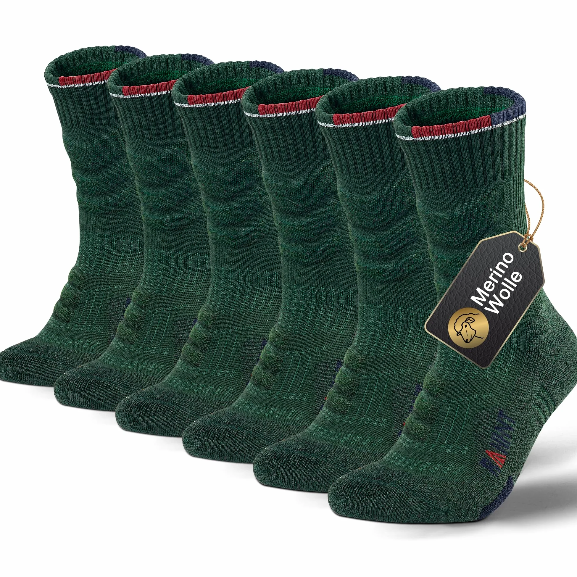 Lot de 3 paires de chaussettes de compression en laine mérinos anti-ampoules, chaussettes de randonnée pour homme et femme, respirantes, anti-humidité, rembourrées, sans couture