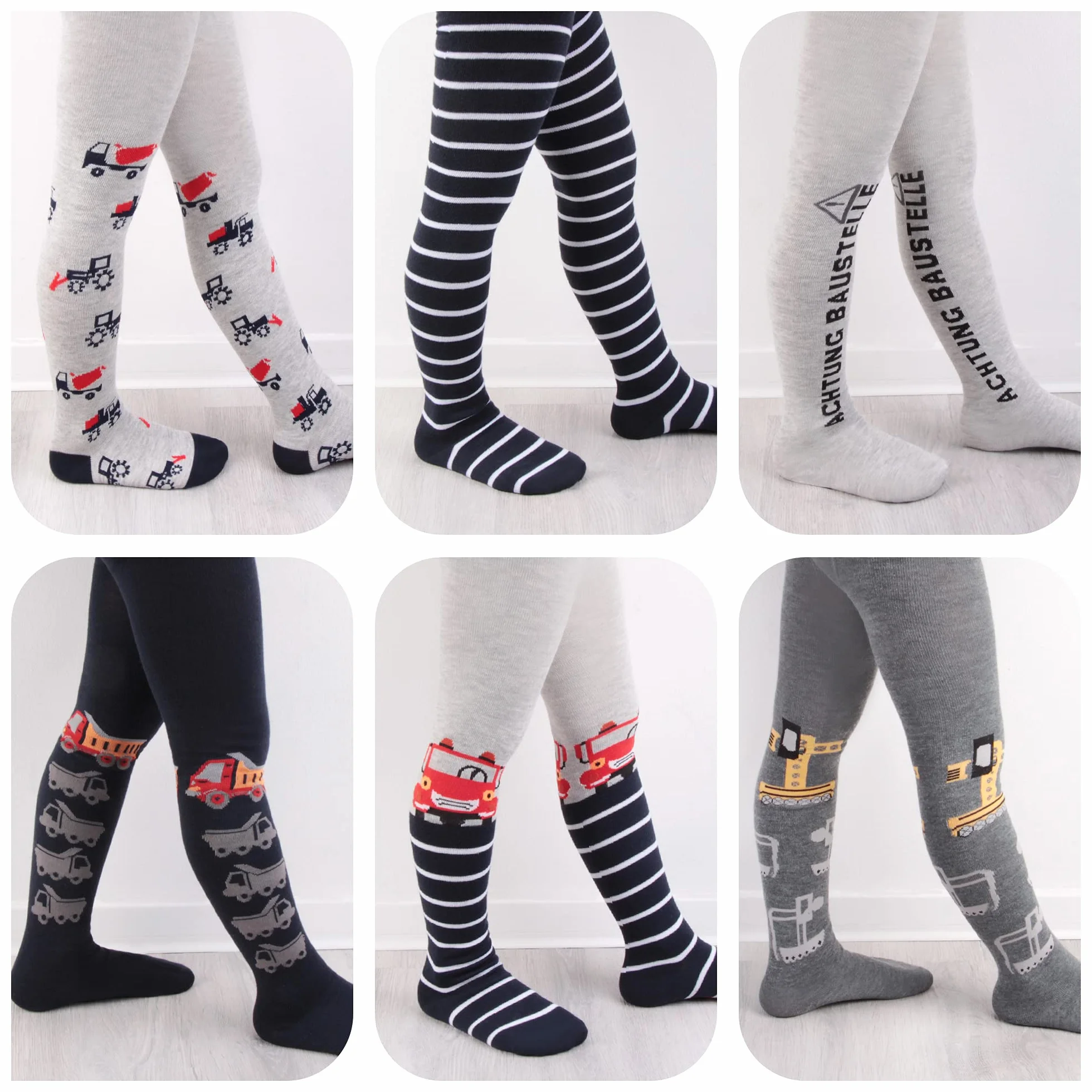 L&K-II collants enfants garçons tricotés multicolores rayures motifs dino