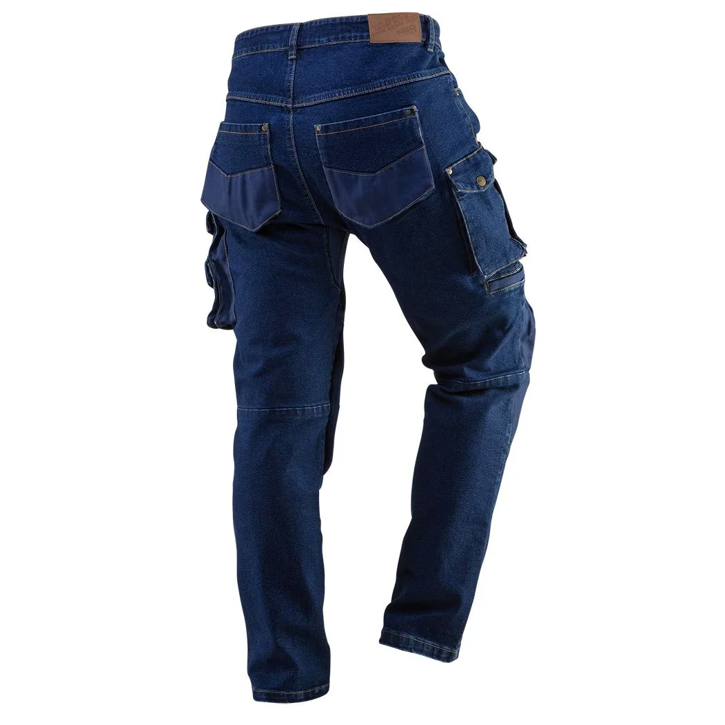 NEO TOOLS Pantalon de Travail pour Hommes avec Beaucoup d'espace de Rangement - Pantalon Cargo de Combat de sécurité à Usage intensif Multi Poches - Vêtements de Travail durables - XS-3XL