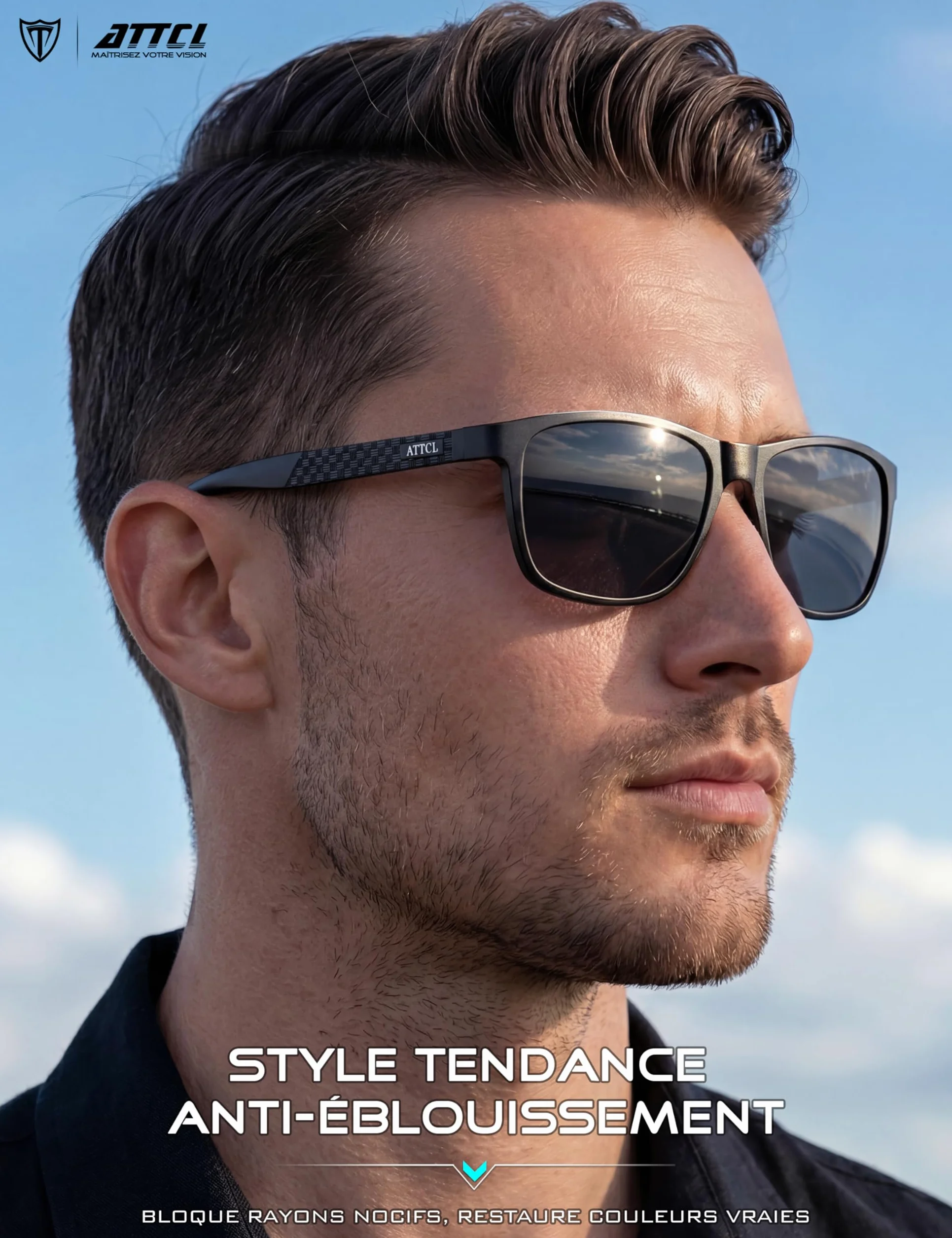 ATTCL Lunettes de soleil polarisées sportives améliorées pour hommes femmes Cyclisme Conduite Pêche Protection UV400 CAT 3 CE