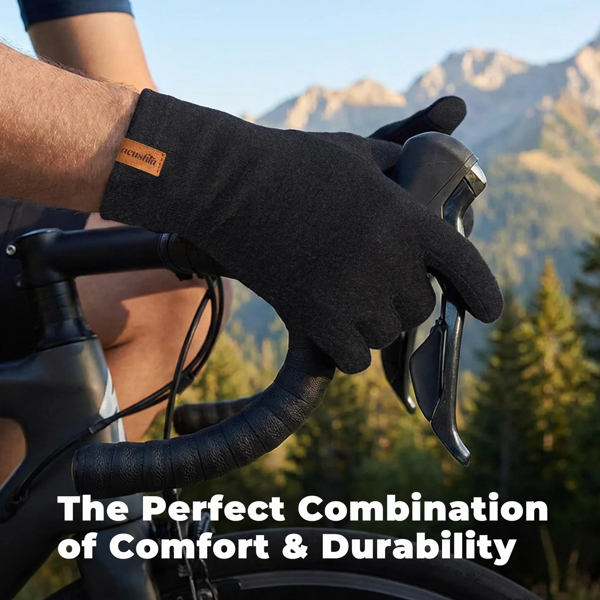 ACUSHLA Doublure de gants 100 % laine mérinos – Couche de base légère pour écran tactile pour homme et femme