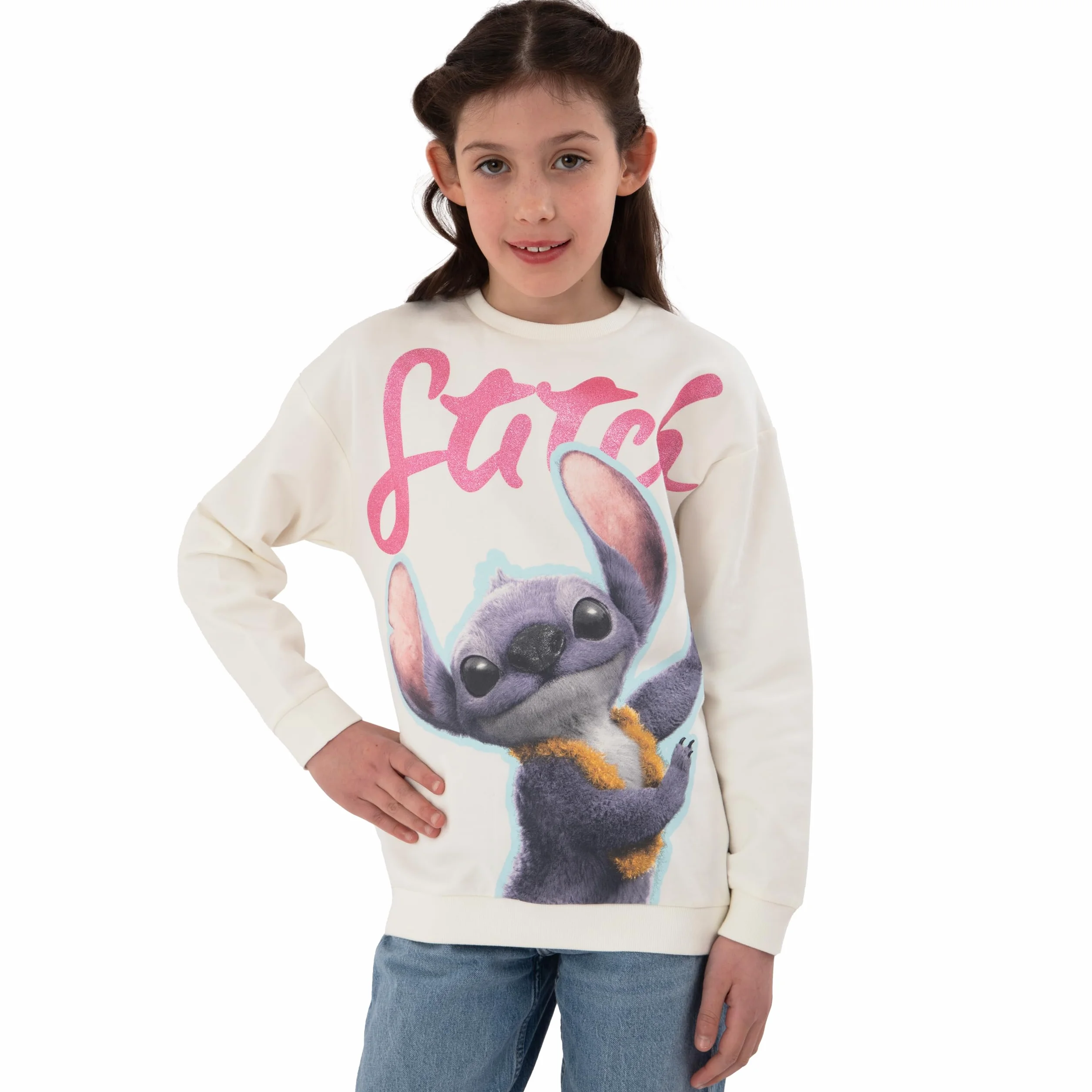 Disney Sweat Fille, Sweat en Coton Lilo Et Stitch, Pull Fille A Manches Longues, Vêtements Stitch