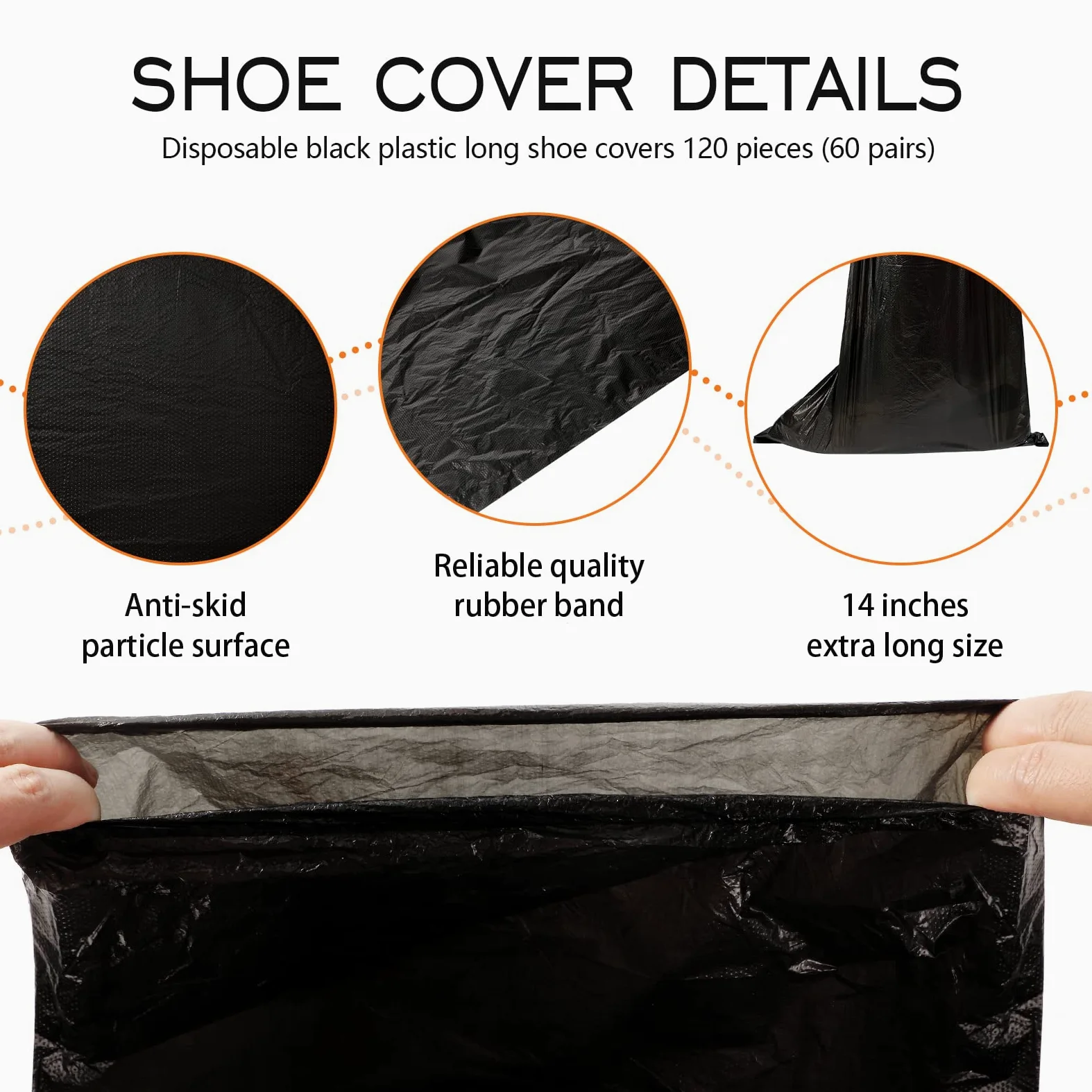 Lot de 120 couvre-chaussures jetables en plastique antidérapant et imperméable - Pour bottes de sécurité - 55 cm de haut - Pour homme et femme
