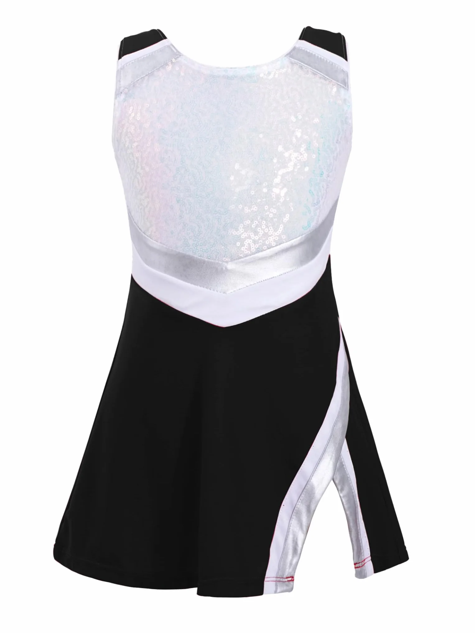 Robe De Danse Fille Enfant Cheerleading Costumes Justaucorps Gymnastique Brillant Tennis Sport Robe avec Short 2-14 Ans
