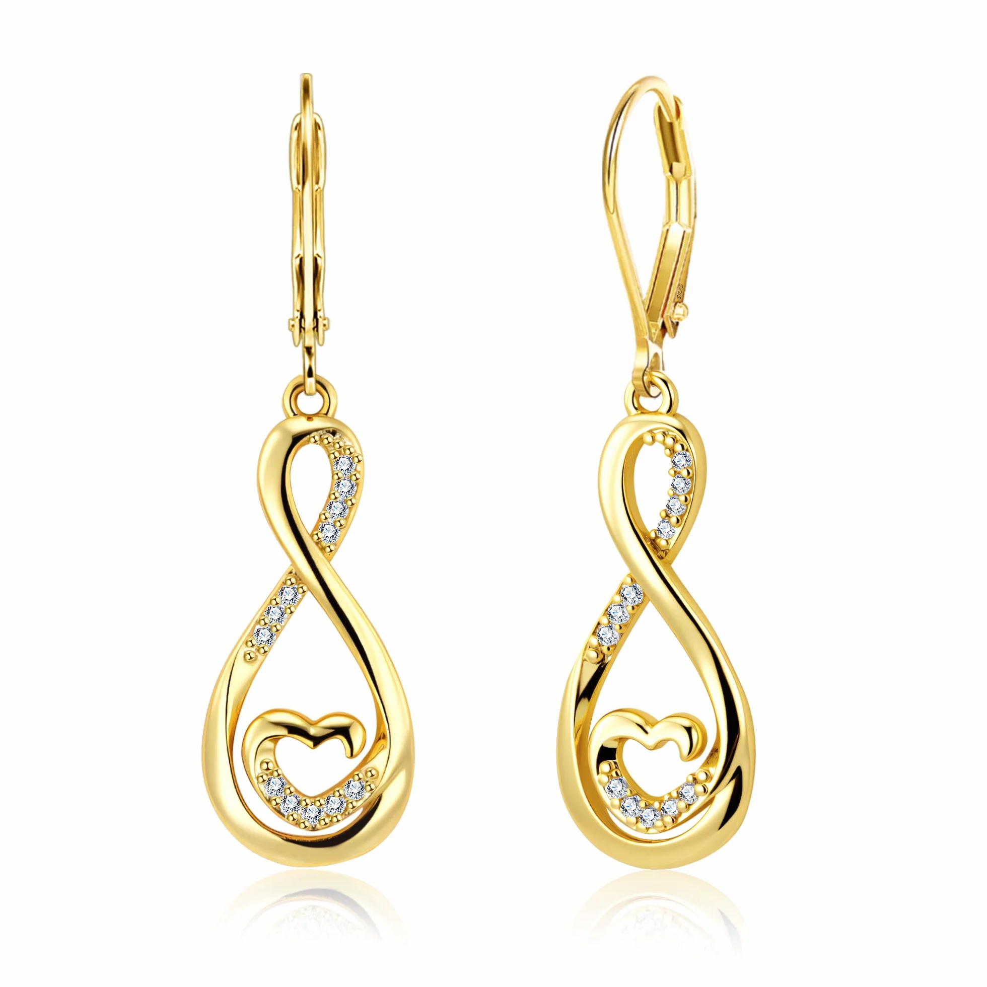 ALEXCRAFT Boucles D'oreilles Pendantes Femme Or, Boucles d'Oreilles Élégantes Plaquées Or 18 Carats, Argent 925 Post, Hypoallergéniques, Cadeaux de Bijoux