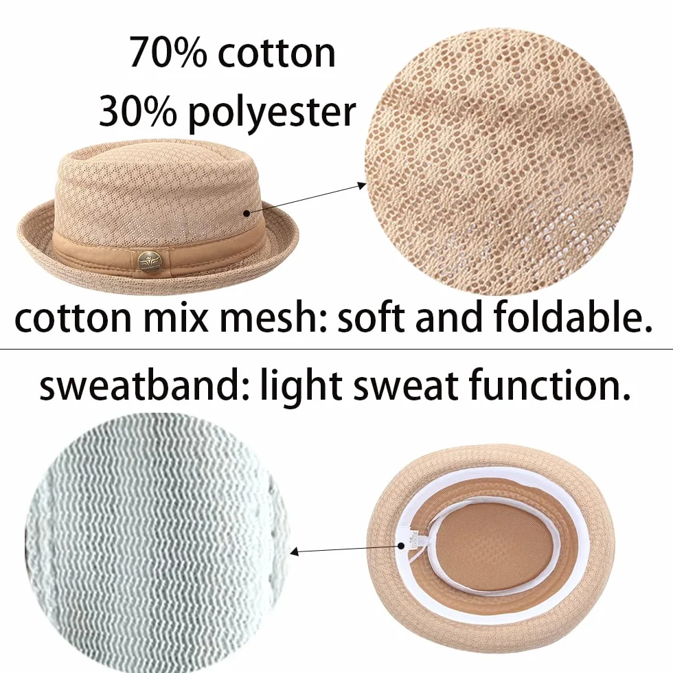 Chapeau Plat en Maille pour Femme Fedora Dad Bowler Années 1920 Été
