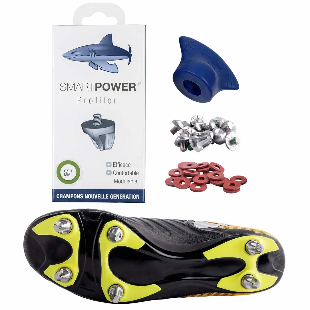 SMART POWER 12 Crampons Haute Performance de Football et Rugby Aluminium 8/11 mm. sauf pour Chaussures Predator Malice Ace Nemeziz Kakari Light A Visser sur Votre Chaussure Favorite !