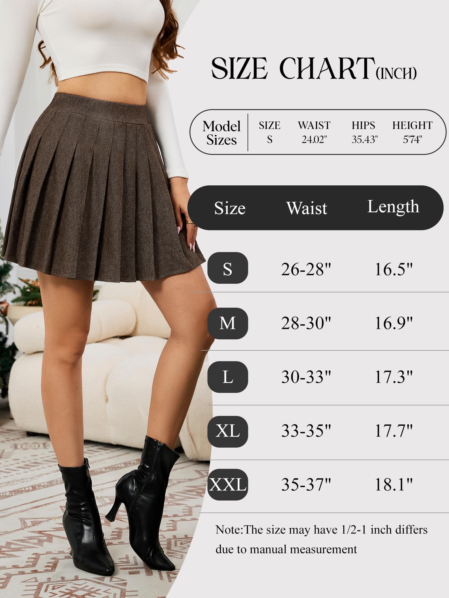 Elegant Pleated Mini Skirt for Fall & Winter