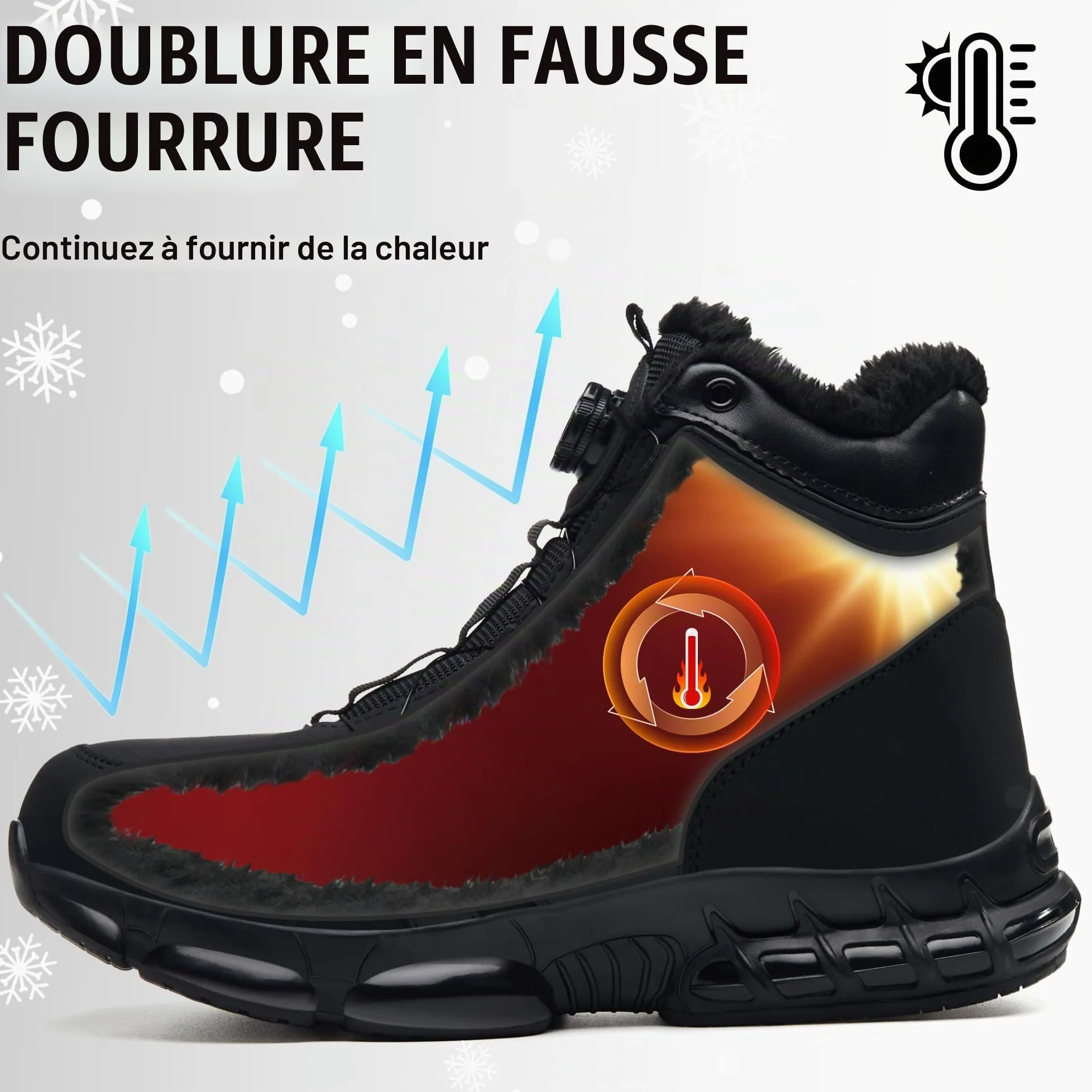 Chaussures de Sécurité Hiver Montante Basket Securite Hommes Femmes | Cuir synthétique avec doublure polaire, Chaussures de Travail Embout en Acier+Kevlar, EN ISO 20345, Bottines de Sécurité