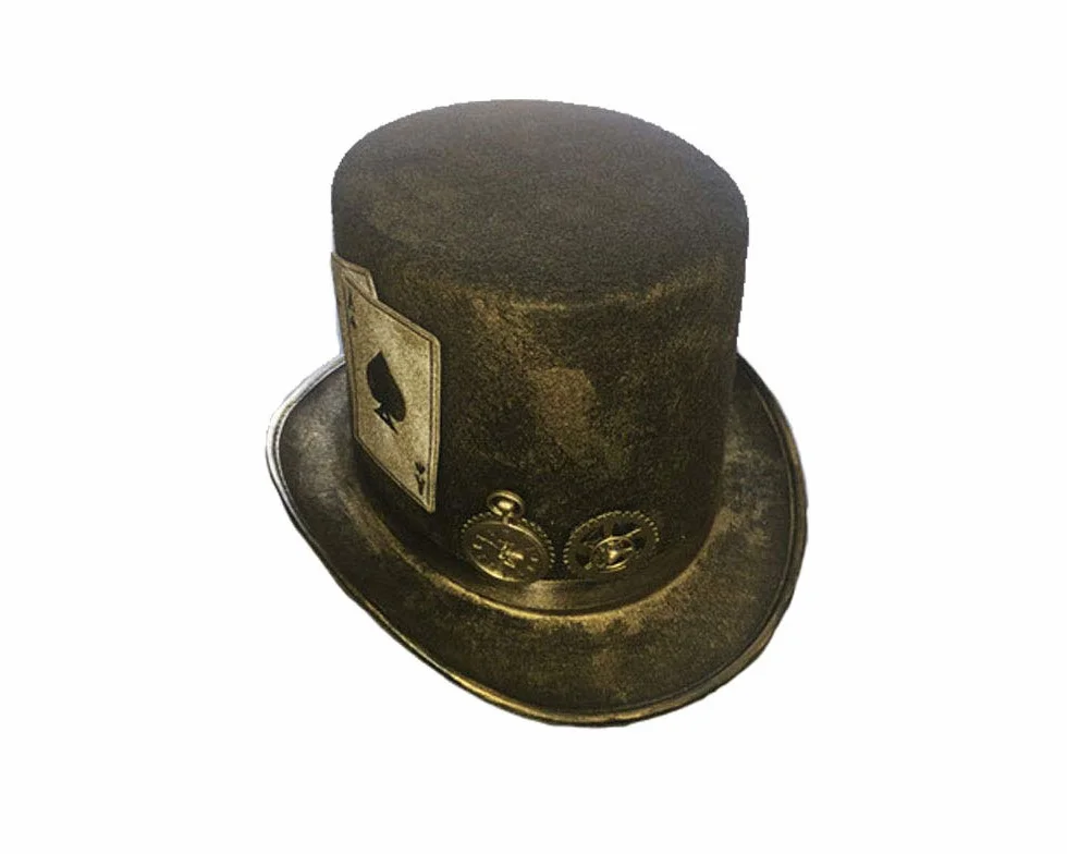 Steampunk Chapeau Poker Bronze Rétro Mixte Taille Unique 56/60cm Hauteur 17cm