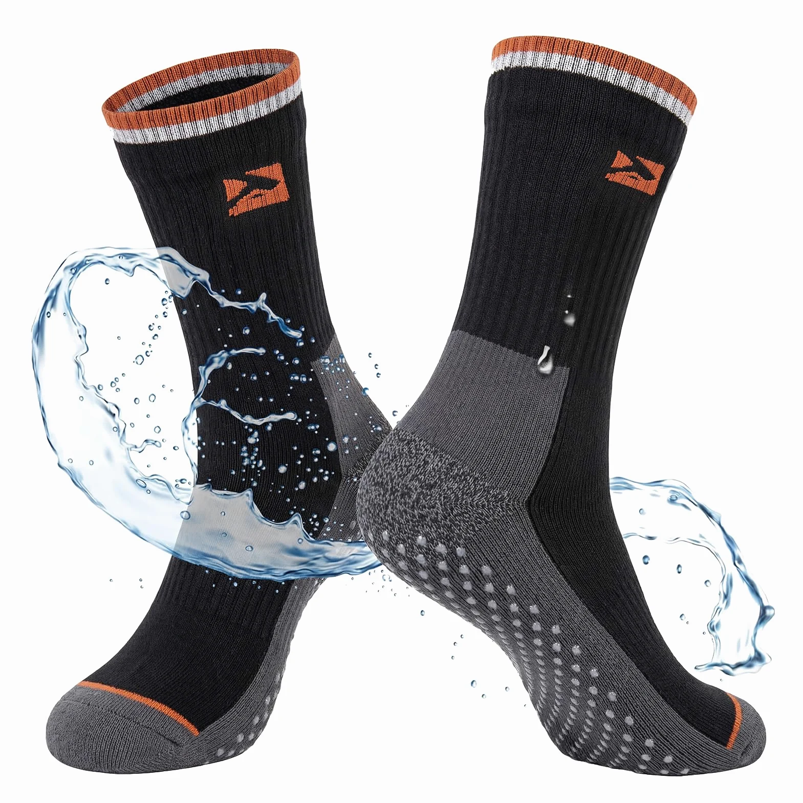 TOP-EX DryKnit™ Chaussettes imperméables en laine mérinos pour homme et femme, respirantes, randonnée, camping et toutes les activités d'hiver – Crew