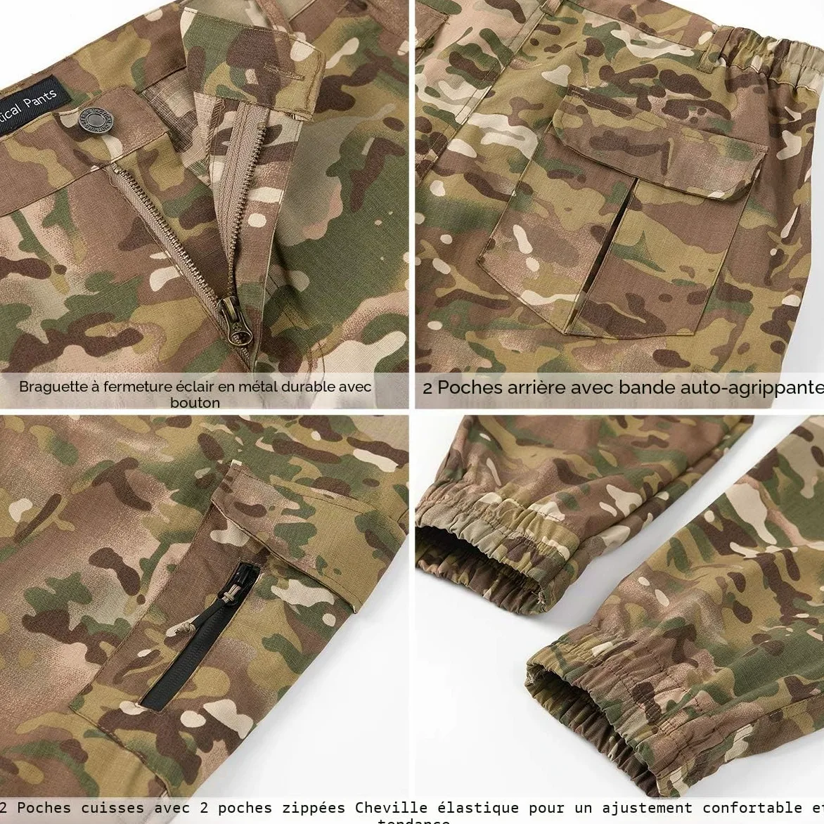 CARWORNIC Pantalon tactique camouflage imperméable léger Ripstop pour homme