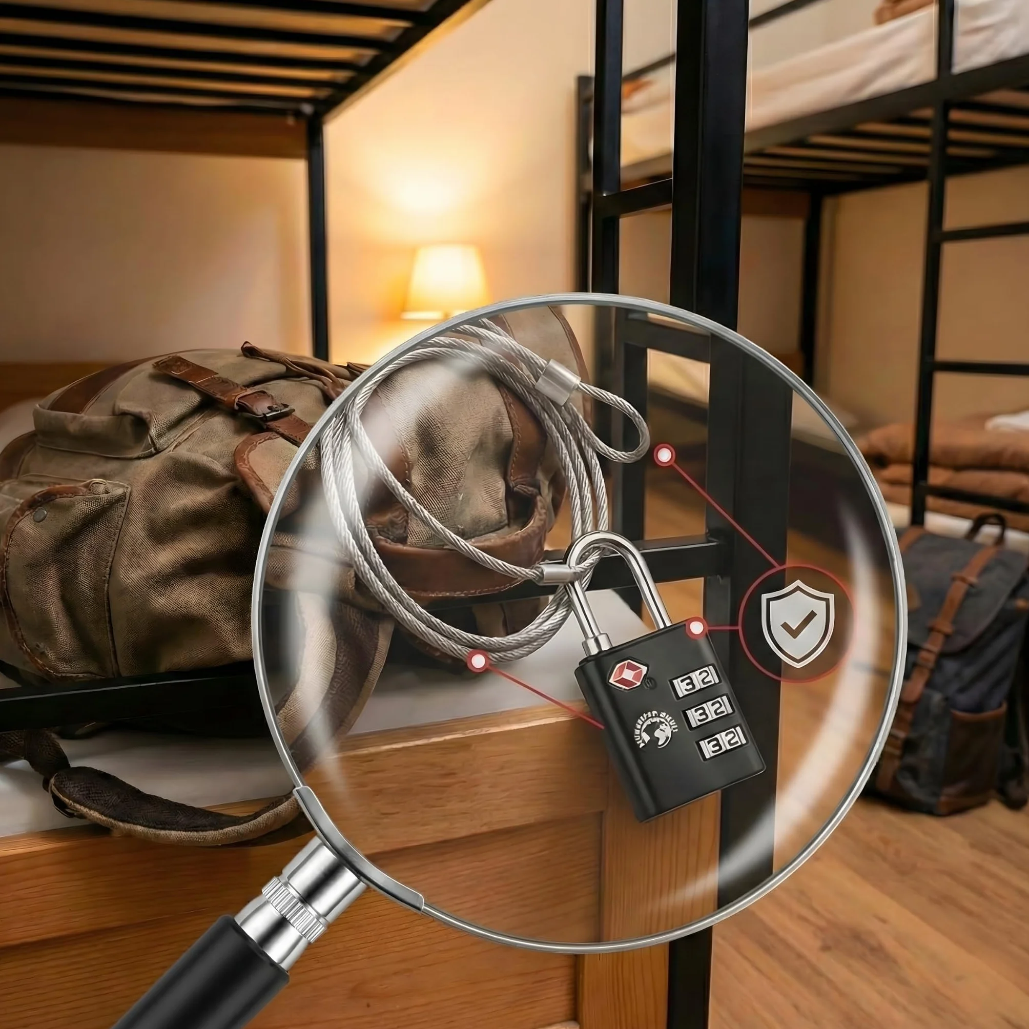 Cadenas à bagages à 3 chiffres - Cadenas de sécurité à combinaison pour valises voyage
