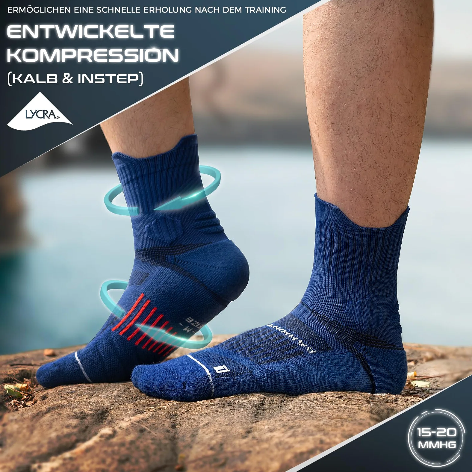 Rahhint Coolmax Lot de 5 paires de chaussettes de randonnée courtes anti-bulles respirantes pour homme et femme