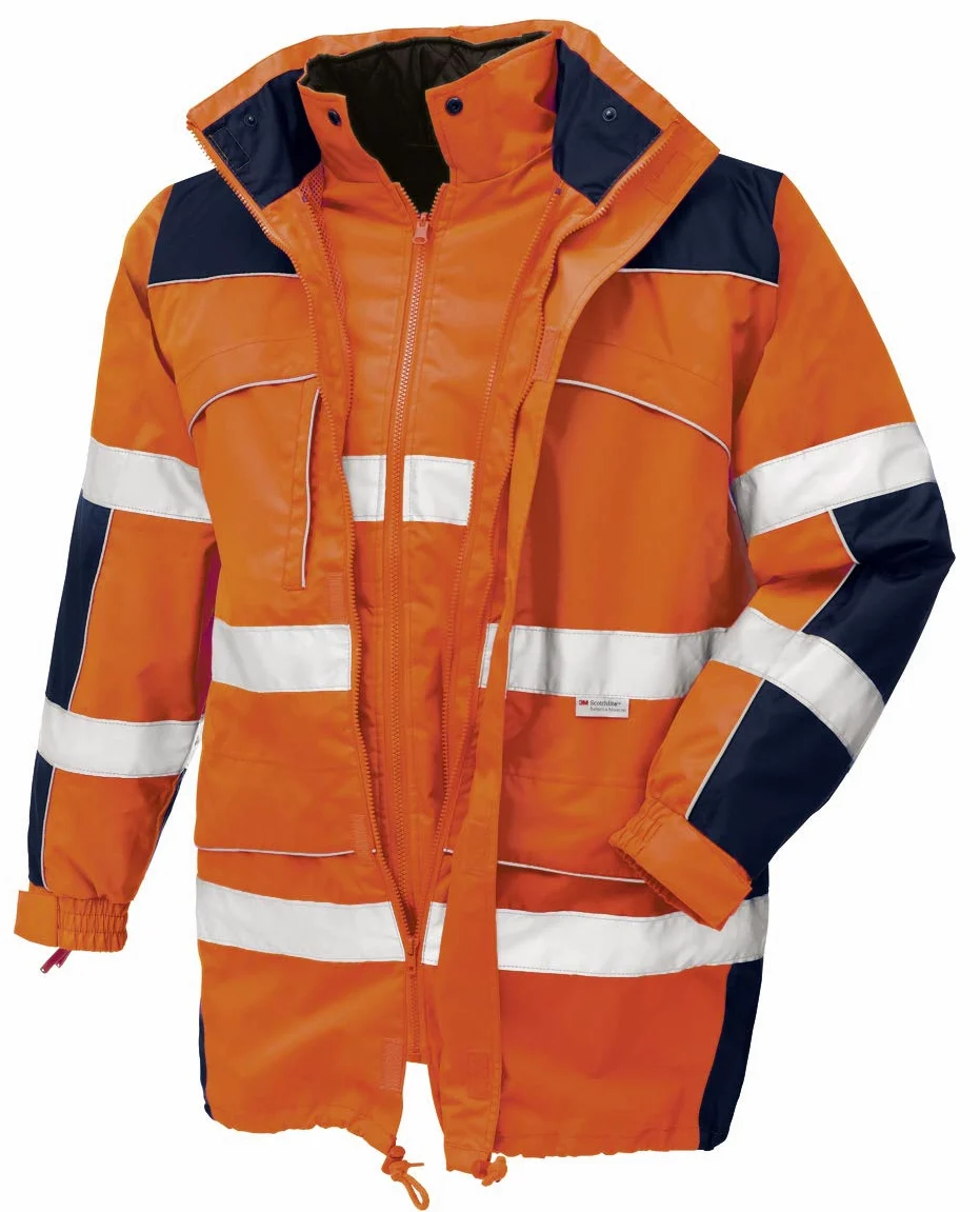 teXXor 4109-XL Toronto Haute Visibilité Parka, Orange/Bleu Marine, Taille XL